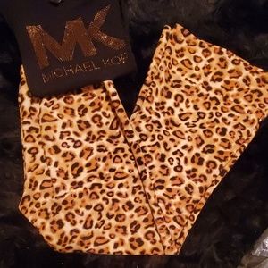 Leopard print wide leg pants